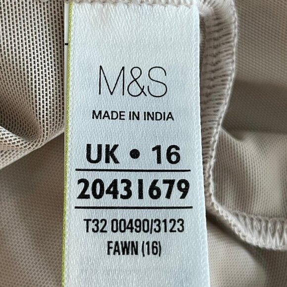 Marks and Spencer Polyamide Blend Shapewear Chemise w Lace Fawn Sz UK 16/US 12 - Picture 10 of 12